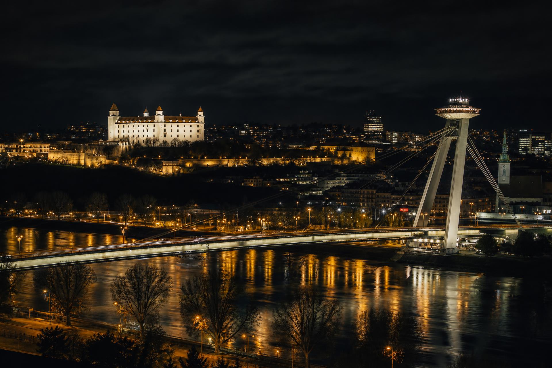 Bratislava skyline at night